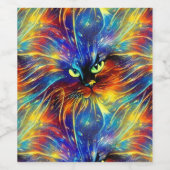 Zusammenhaltiges Abstraktes Exquisite Katzensplitt Weinetikett (Einzelnes Label)