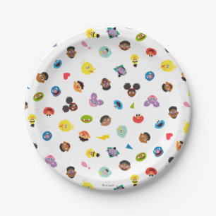 Zusammenkommen von Gesichtsmustern Pappteller