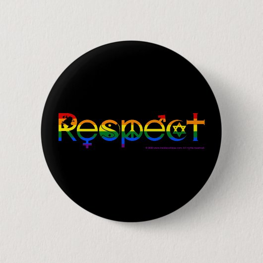 Zusammenleben mit Respekt Gay Pride Button (Vorderseite)