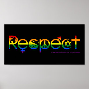 Zusammenleben mit Respekt LGBT Gay Pride Poster