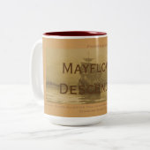 Zusammenpassende Mayflower Nachkommen, besonders Zweifarbige Tasse (Vorderseite Links)