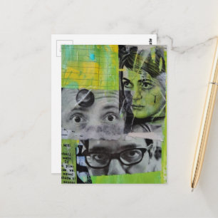 Zusammenschluss von Vintage-Gesichtern Postkarte