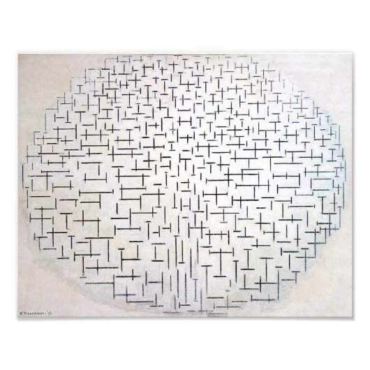 Zusammensetzung 10, Pier und Ozean | Mondriaan | Fotodruck (Vorne)