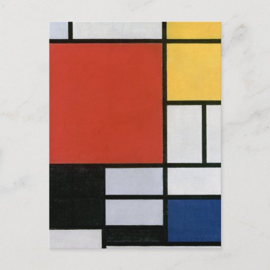 Zusammensetzung aus Rot-Gelb-Blau und Schwarz-Abst Postkarte (Vorderseite)