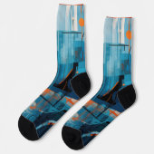 Zusammensetzung der abstrakten geometrischen Forme Socken (Linkes Detail)