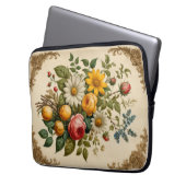 Zusammensetzung der Vintagen Blume auf Pergament Laptopschutzhülle (Vorderseite Links)