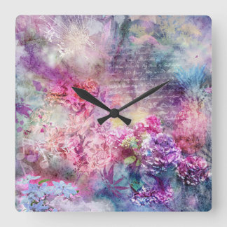 Zusammensetzung der Wand in Pastell Quadratische Wanduhr
