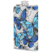 Zusammensetzung der weißen und blauen Schmetterlin Flachmann (Links)