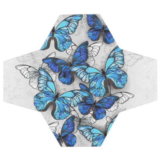 Zusammensetzung der weißen und blauen Schmetterlin Fußball (Flach)