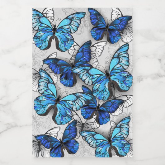 Zusammensetzung der weißen und blauen Schmetterlin Lebensmitteletikett (Einzelnes Label)