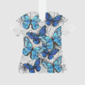 Zusammensetzung der weißen und blauen Schmetterlin Ornament (Rückseite)