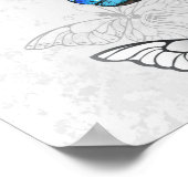 Zusammensetzung der weißen und blauen Schmetterlin Poster (Ecke)