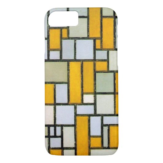Zusammensetzung Gelb und Grau, Mondrian Case-Mate iPhone Hülle (Rückseite)