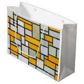 Zusammensetzung Gelb und Grau, Mondrian Große Geschenktüte (Vorderseite Schrägansicht)
