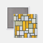 Zusammensetzung Gelb und Grau, Mondrian Magnet (Vorderseite/Rückseite)
