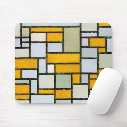 Zusammensetzung Gelb und Grau, Mondrian Mousepad (Mit Mouse)