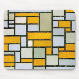 Zusammensetzung Gelb und Grau, Mondrian Mousepad