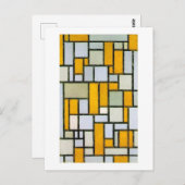 Zusammensetzung Gelb und Grau, Mondrian Postkarte (Vorne/Hinten)