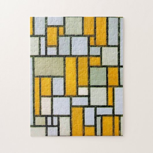 Zusammensetzung Gelb und Grau, Mondrian Puzzle (Vertikal)