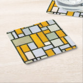 Zusammensetzung Gelb und Grau, Mondrian Rechteckiger Pappuntersetzer (angewinkelt)