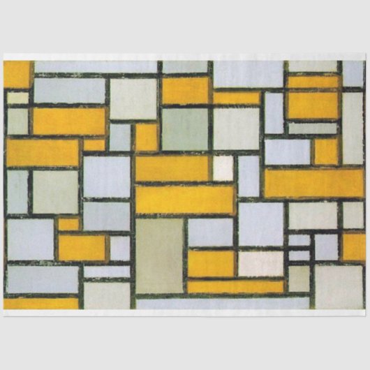 Zusammensetzung Gelb und Grau, Mondrian Seidenpapier (Vorderseite)