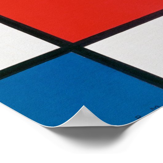 Zusammensetzung II in Rot, Blau und Gelb - Mondria Poster (Ecke)