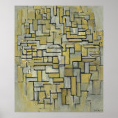 Zusammensetzung in Braun und Grau von Piet Mondria Poster (Vorne)