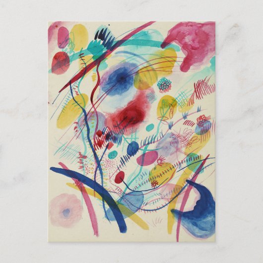 Zusammensetzung in Rot-Grün-Gelb | Kandinsky Postkarte (Vorderseite)