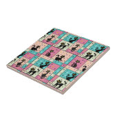 Zusammensetzung mit 5 schwarzen Katzen Fliese (Seite)