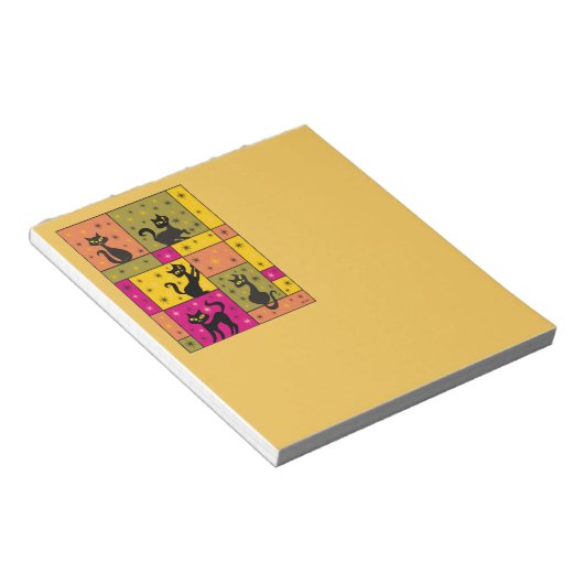 Zusammensetzung mit 5 schwarzen Katzen Herbst Fros Notizblock (angewinkelt)