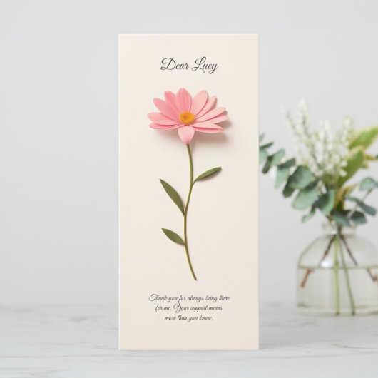 Zusammensetzung mit Blume und Dankbarkeit (Stehend Vorderseite)