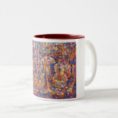 Zusammensetzung mit den Musikinstrumenten, die Zweifarbige Tasse (VorderseiteRechts)