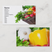 Zusammensetzung mit rohem Gemüse Visitenkarte (Vorne/Hinten)