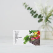 Zusammensetzung mit rohem Gemüse Visitenkarte (Stehend Vorderseite)
