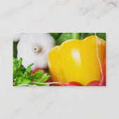 Zusammensetzung mit rohem Gemüse Visitenkarte (Rückseite)