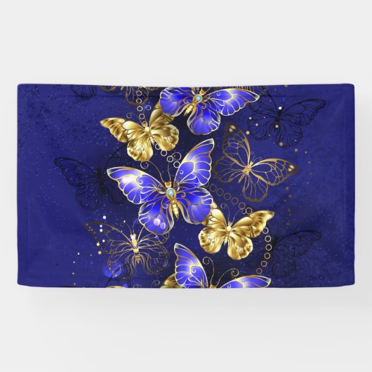 Zusammensetzung mit Sapphire-Schmetterlingen Banner (Horizontal)