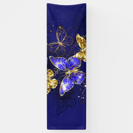 Zusammensetzung mit Sapphire-Schmetterlingen Banner (Vertikal)