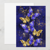 Zusammensetzung mit Sapphire-Schmetterlingen Dankeskarte (Vorne/Hinten)