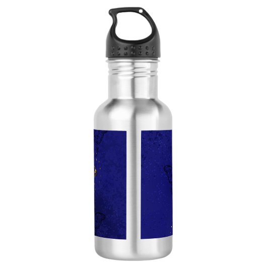 Zusammensetzung mit Sapphire-Schmetterlingen Edelstahlflasche (Rückseite)