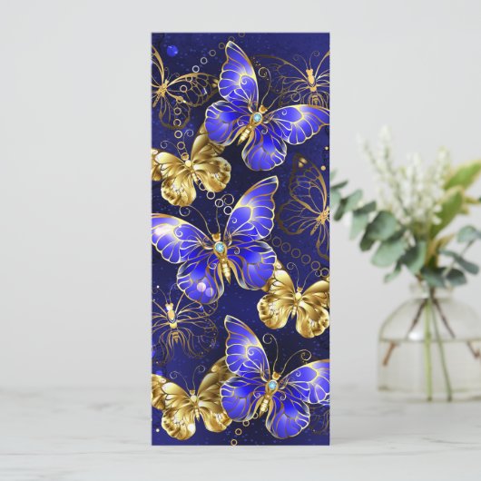 Zusammensetzung mit Sapphire-Schmetterlingen Einladung (Stehend Vorderseite)