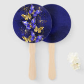 Zusammensetzung mit Sapphire-Schmetterlingen Fächer (Vorne und Hinten)