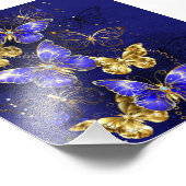 Zusammensetzung mit Sapphire-Schmetterlingen Fotodruck (Ecke)