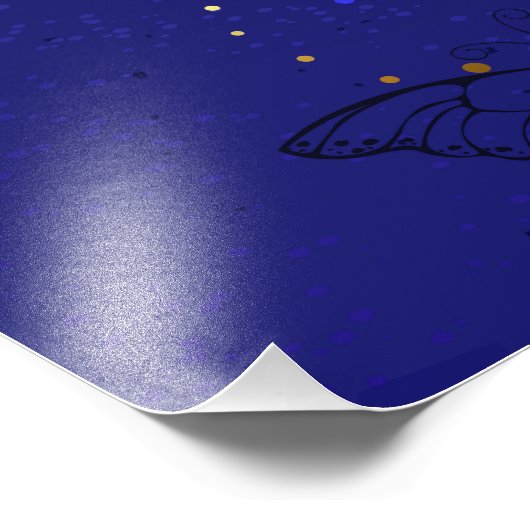 Zusammensetzung mit Sapphire-Schmetterlingen Fotodruck (Ecke)