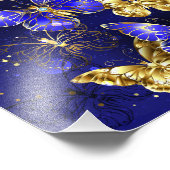 Zusammensetzung mit Sapphire-Schmetterlingen Fotodruck (Ecke)