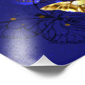 Zusammensetzung mit Sapphire-Schmetterlingen Fotodruck (Ecke)