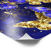 Zusammensetzung mit Sapphire-Schmetterlingen Fotodruck (Ecke)