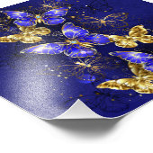 Zusammensetzung mit Sapphire-Schmetterlingen Fotodruck (Ecke)