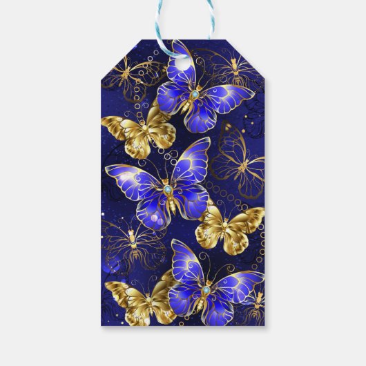 Zusammensetzung mit Sapphire-Schmetterlingen Geschenkanhänger (Rückseite)