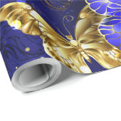 Zusammensetzung mit Sapphire-Schmetterlingen Geschenkpapier (Rolleneckpunkt)