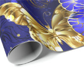 Zusammensetzung mit Sapphire-Schmetterlingen Geschenkpapier (Rolleneckpunkt)